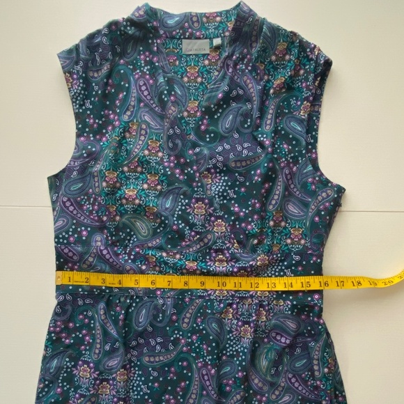 Athleta Dahlia Paisley Printed V-Neck Sleeveless Mini Dress Sz 10 - Picture 14 of 15